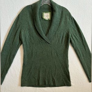 Old Navy Olive Green 100% Cashmere Shawl Collar Sweater Women's Large